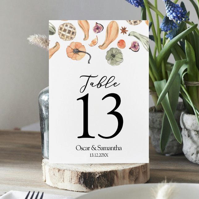Tarjeta De Mesa Calabaza colorida moderna Otoño (Subido por el creador)