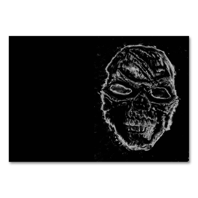 Tarjeta De Mesa Calavera negra (Anverso)