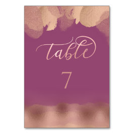 Tarjeta De Mesa Cálida caligrafía de la acuarela de rosa de Cassis