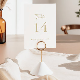 Tarjeta De Mesa Caligrafía Boda de oro elegante moderno