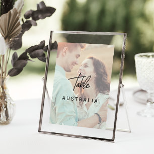 Tarjeta De Mesa Caligrafía caprichosa   País fotográfico falso