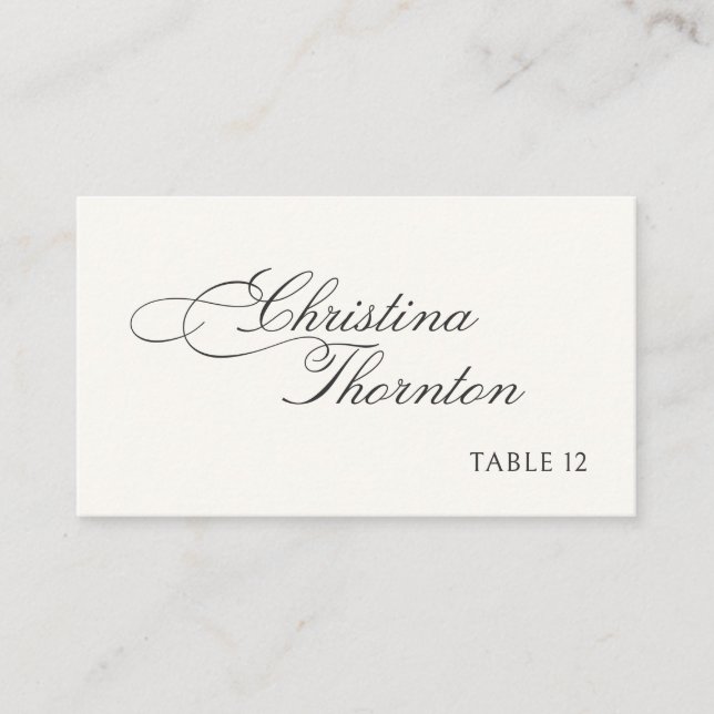 Tarjeta De Mesa Caligrafía de Bodas con Letra Script (Anverso)