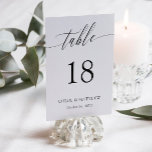 Tarjeta De Mesa Caligrafía Delicada - Nombres y fecha Boda<br><div class="desc">Elegantes tarjetas de mesa en blanco y negro con un delicado guión de caligrafía. ¡Añade también tus nombres y fecha de boda!</div>
