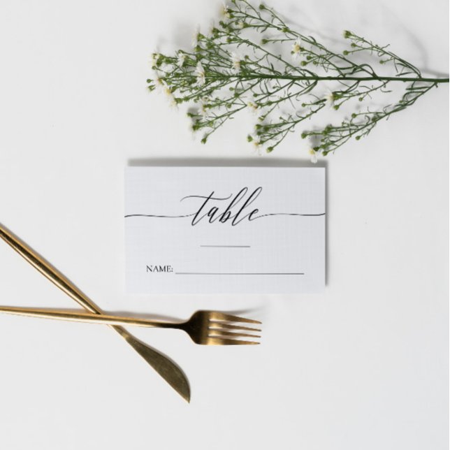 Tarjeta De Mesa Caligrafía Delicada - Nombres y fecha Boda (Subido por el creador)