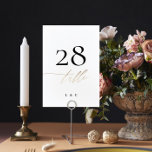 Tarjeta De Mesa Caligrafía dorada amarilla Boda moderno<br><div class="desc">Caligrafía dorada amarilla Número de mesa Boda moderno - moderno e impresionante - parte de una colección</div>