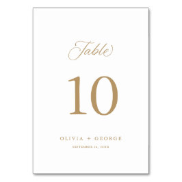 Tarjeta De Mesa Caligrafía Gold Elegant Modern Script