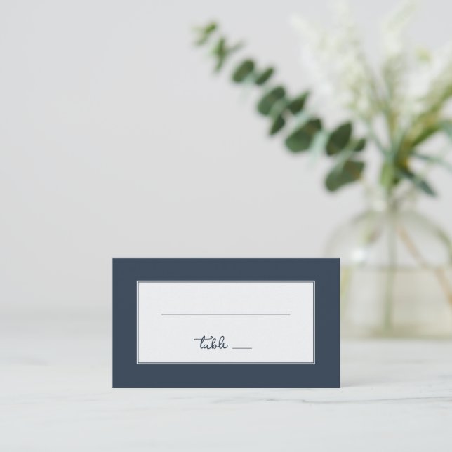 Tarjeta De Mesa Caligrafía Naval Sofisticada (Anverso de pie)
