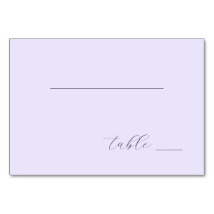 Tarjeta De Mesa Caligrafía Serena de Lavanda