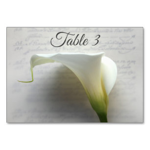 Tarjeta De Mesa Calla lily escribe a mano