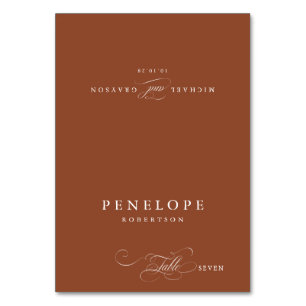 Tarjeta De Mesa Calligraphy Terracotta Boho Guest Name Place Card