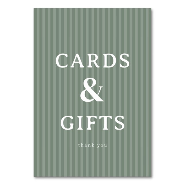 Tarjeta De Mesa Calm Green Minimalist Gratitude Card (Anverso)