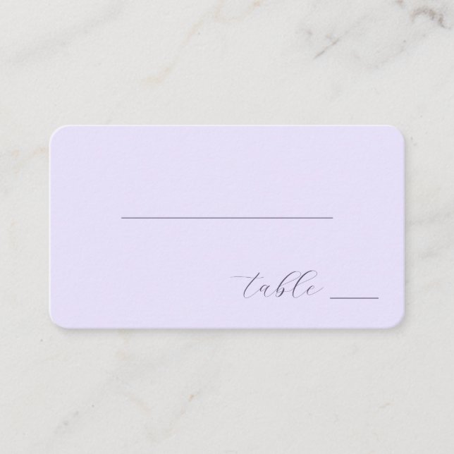 Tarjeta De Mesa Calm Lavender Minimalist Line (Anverso)