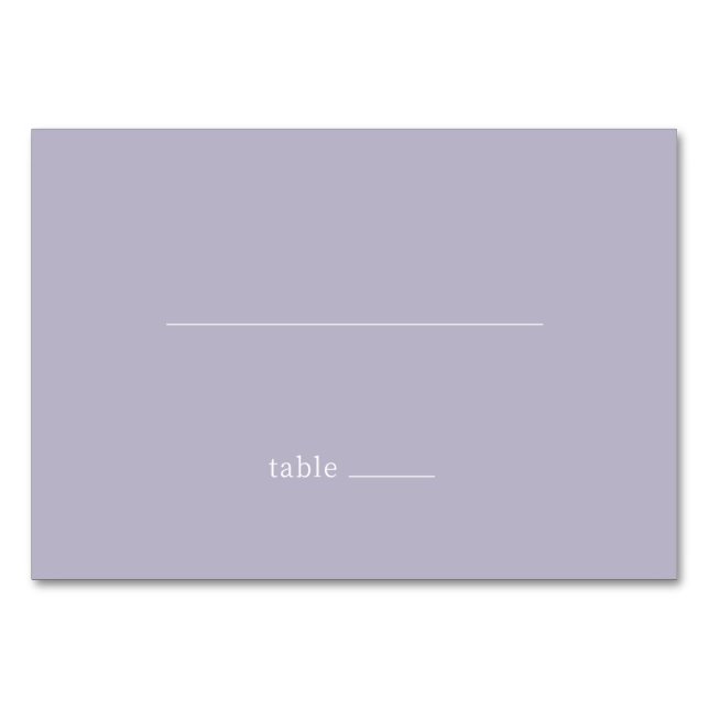 Tarjeta De Mesa Calm Lavender Minimalist Table Number (Anverso)