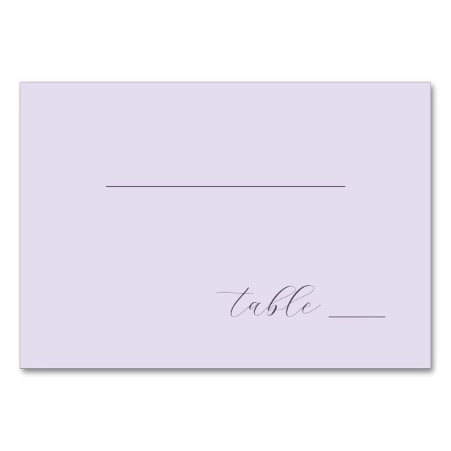 Tarjeta De Mesa Calm Lavender Minimalist Table Sign (Anverso)