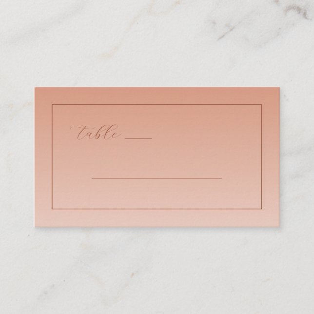 Tarjeta De Mesa Calm Peach Minimalist Lines (Anverso)