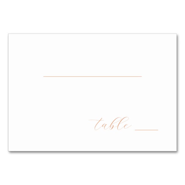 Tarjeta De Mesa Calm Peach Minimalist Table Sign (Anverso)