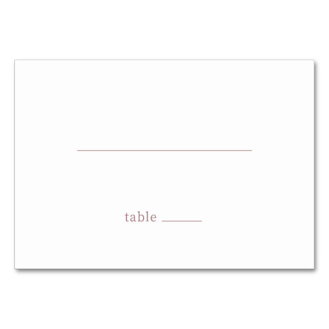 Tarjeta De Mesa Calm Pink Minimalist Line (Anverso)