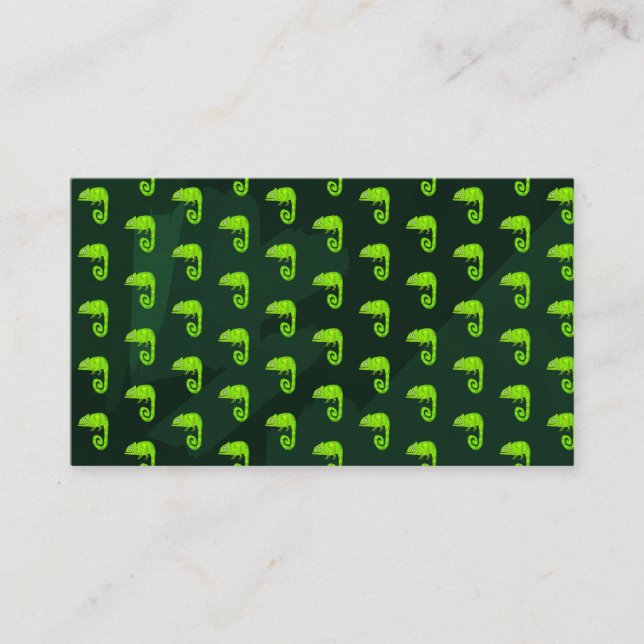 Tarjeta De Mesa Camaleón lindo verde (Anverso)