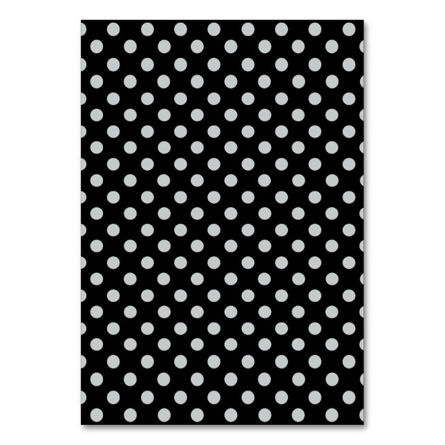 Tarjeta De Mesa Cambiar puntos de polka gris Cualquier Personaliza (Anverso)