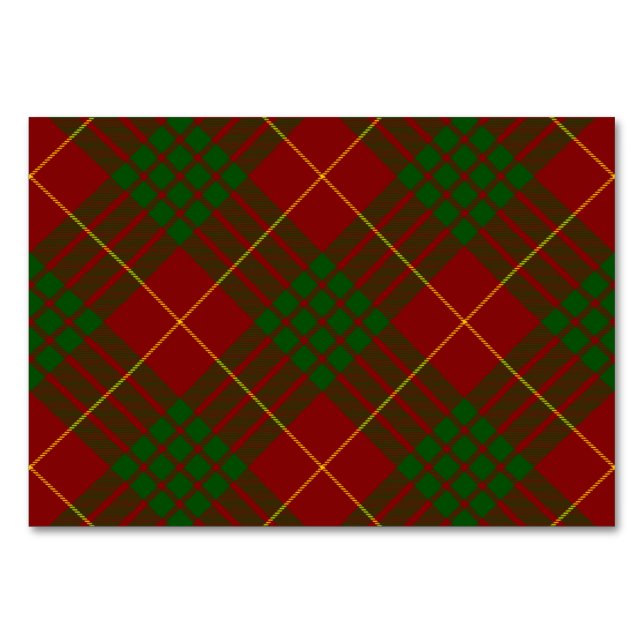 Tarjeta De Mesa Cameron tartan green (Anverso)