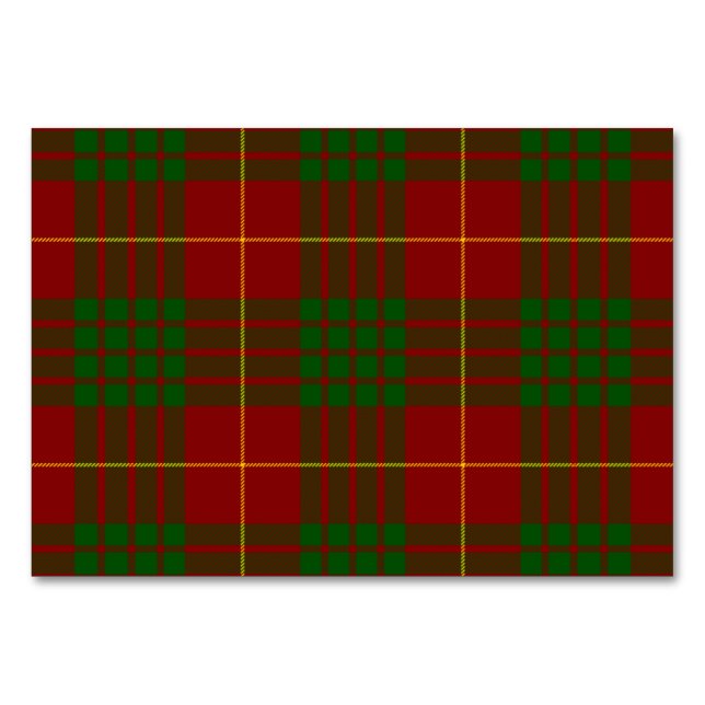 Tarjeta De Mesa Cameron tartan green (Anverso)