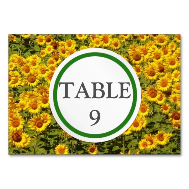 Tarjeta De Mesa Campo de girasoles (Anverso)