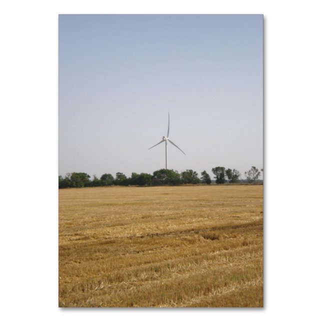 Tarjeta De Mesa Campo de grano en el parque eólico (Anverso)