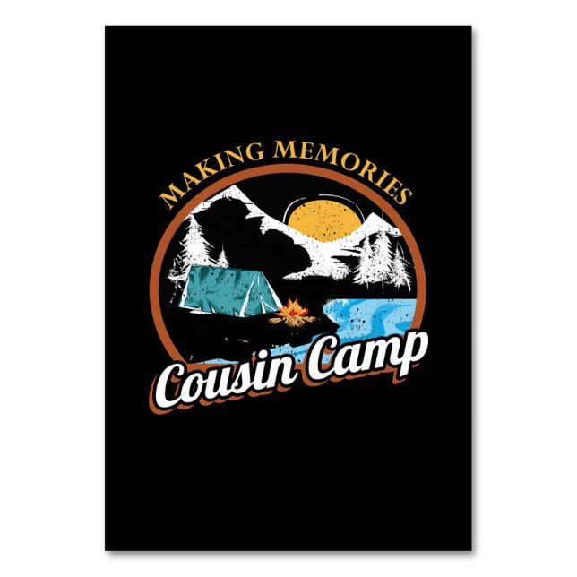 Tarjeta De Mesa Campo de primos de Recuerdos de senderismo (Anverso)