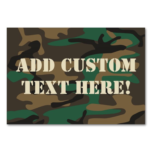 Tarjeta De Mesa Camuflaje de Camo Militar Green Brown (Reverso)