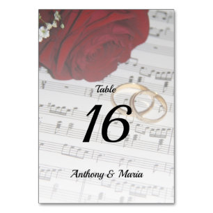 Tarjeta De Mesa Canción de amor
