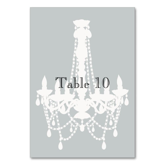 Tarjeta De Mesa Candelabro gris y blanco (Anverso)
