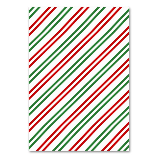 Tarjeta De Mesa Candy Cane Navidades Strips Red Green (Anverso)