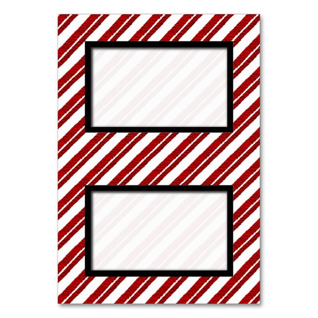 Tarjeta De Mesa Candy Cane Rentado de estampado de nombre de vacac (Anverso)