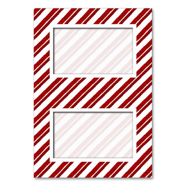 Tarjeta De Mesa Candy Cane Stripe Tented Holiday Name Place Cards (Anverso)