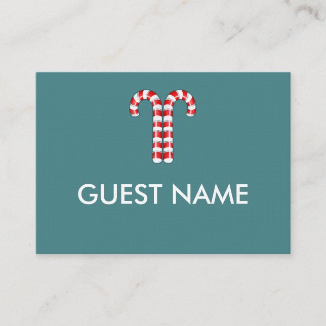 Tarjeta De Mesa Candy Canes Red Dinner Place Card (Anverso)