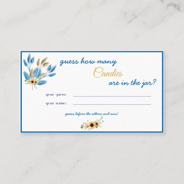 Tarjeta De Mesa Candy Count Challenge (Anverso)