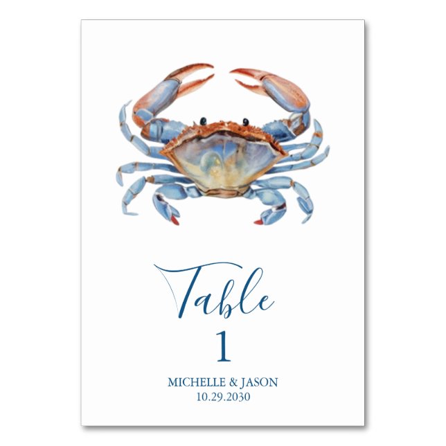 Tarjeta De Mesa Cangrejo acuático de moda naumático (Anverso)
