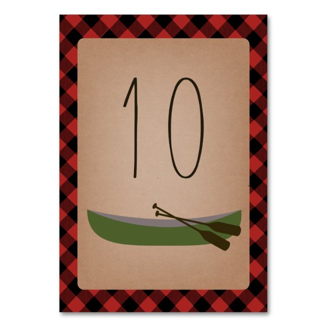 Tarjeta De Mesa Canoa de lumberjack + flechas (Reverso)