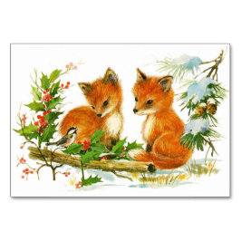 Tarjeta De Mesa Cañones de Navidad de época