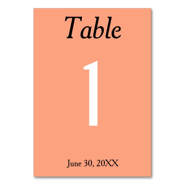 Tarjeta De Mesa Cantaloupe Boda (Anverso)