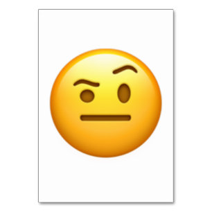 Tarjeta De Mesa Cara con una ceja elevada - Emoji
