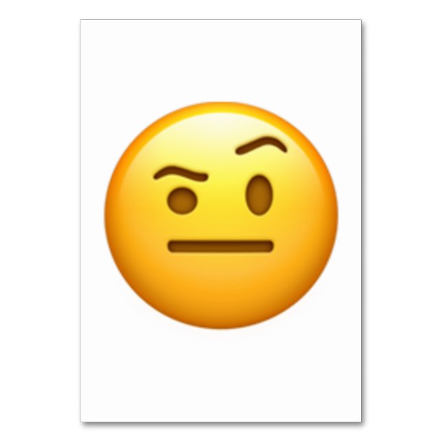 Tarjeta De Mesa Cara con una ceja elevada - Emoji (Anverso)