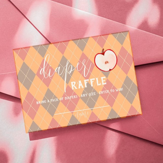 Tarjeta De Mesa Caramel Apple - Nene roja Diaper Raffle Insertar (Subido por el creador)