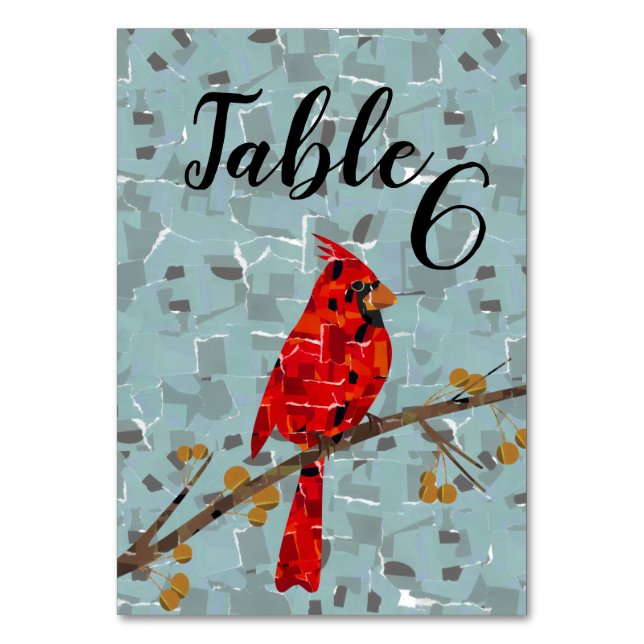 Tarjeta De Mesa Cardenal Rojo, el ave de Navidad (Anverso)