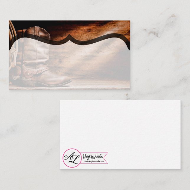 Tarjeta De Mesa Cards Blank Place Cowboy Boots Barn Wood Rustic Co (Anverso / Reverso)