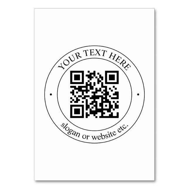 Tarjeta De Mesa Cargar tu propio código QR y texto de Personalizab (Anverso)