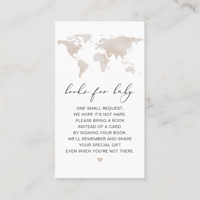 Tarjeta De Mesa CARMEN Beige Map Adventure Books para bebé (Anverso)