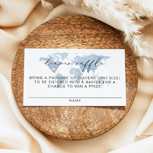 Tarjeta De Mesa CARMEN Blue Map Adventure Diaper Raffle Ticket