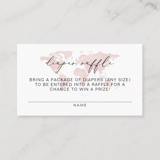 Tarjeta De Mesa CARMEN Mapa rosado Adventure Diaper Raffle Ticket (Anverso)