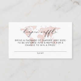 Tarjeta De Mesa CARMEN Mapa rosado Adventure Diaper Raffle Ticket